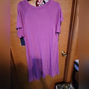 Purplish Pink Short Sleeve Dress